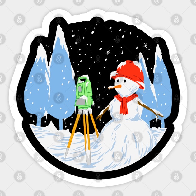 snowman surveyor Sticker by AZMTH CLOTHING